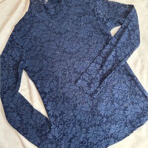 Elegant Blue Lace Women's Top